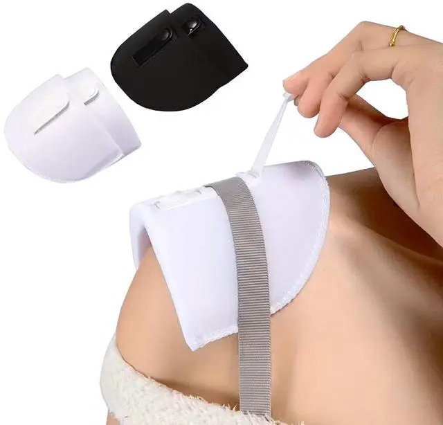 Main image of Foam Shoulder Pads for Womens Clothing with Buckle, Sponge Covered Set-in Shoulder Pad Shoulder Enhancer Women Blazer Suit Coat Jacket Clothes Sewing Accessories Reusable Black&White, 2 Pairs