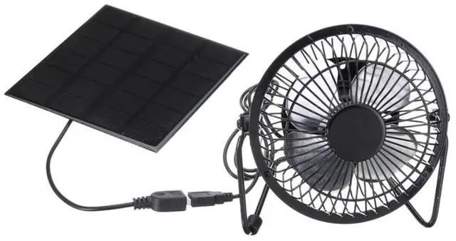 Main image of 5W Solar Panel Fan with USB Output - Portable Ventilation System for Greenhouses, Sheds & Pet Houses, Automatic Cooling Adjusts to Sunlight Intensity