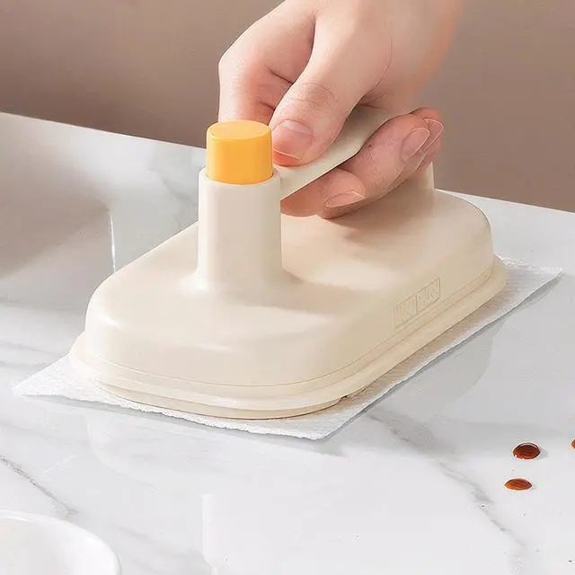 Alt view image 4 of 5 - Magic Brush with 200 Disposable Cleaning Cloth, Kitchen Wipe with Replaceable Thin Rag, Household Brush with Handle for Home