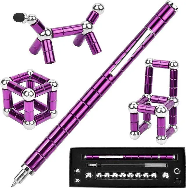 Main image of Fidget Pen, Decompression Magnetic Fidget Toy Pen, Magnet Pen Fidget Toy Relieve Pressure Toy Gift for Kids or Friends! (Purple)