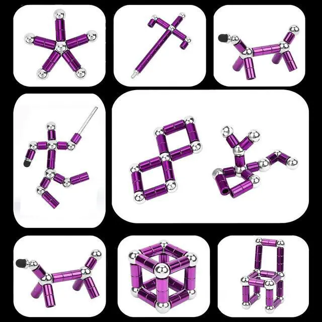 Alt view image 5 of 5 - Fidget Pen, Decompression Magnetic Fidget Toy Pen, Magnet Pen Fidget Toy Relieve Pressure Toy Gift for Kids or Friends! (Purple)