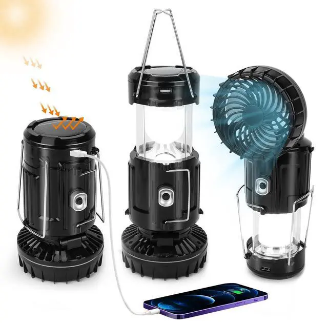 Main image of 2026 Upgrade Solar Portable Lantern Rechargeable Fan - Collapsible Lightweight LED Camping Lantern for Power Outages Flashlight Survival Kits for Outdoor Tent Emergency Essentials Cool Gifts for Men