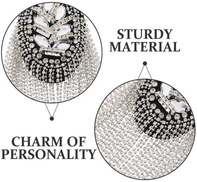 Alt view image 5 of 7 - Accessories Silver Rhinestone Shoulder Pads for Women Fringe Epaulets for Suit Decoration Lightweight Shoulder Jewelry with Tassel Design