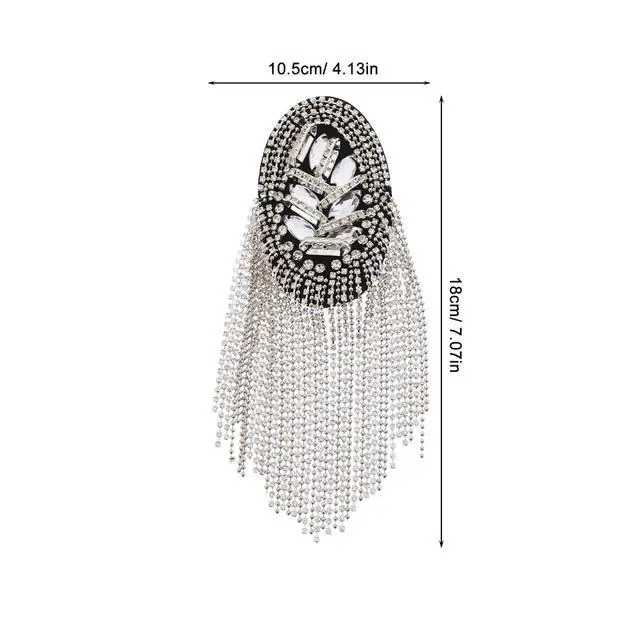 Alt view image 2 of 7 - Accessories Silver Rhinestone Shoulder Pads for Women Fringe Epaulets for Suit Decoration Lightweight Shoulder Jewelry with Tassel Design