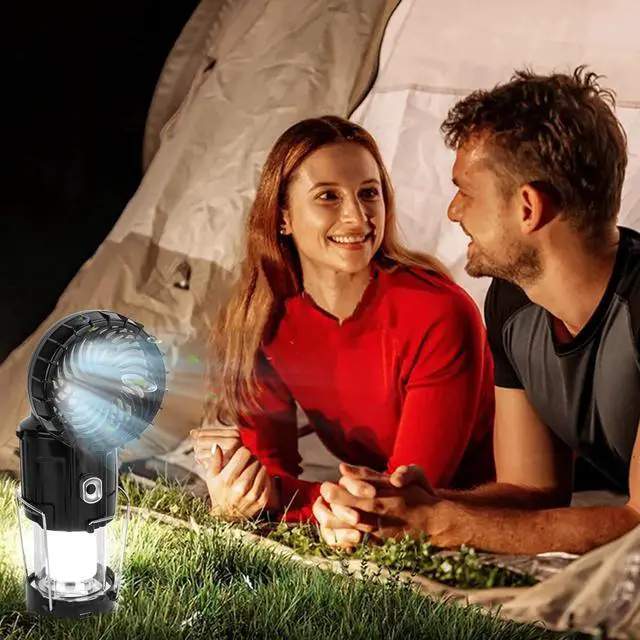 Alt view image 5 of 5 - 2026 Upgrade Solar Portable Lantern Rechargeable Fan - Collapsible Lightweight LED Camping Lantern for Power Outages Flashlight Survival Kits for Outdoor Tent Emergency Essentials Cool Gifts for Men