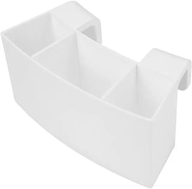 Main image of Universal Pottery Wheel Tool Holder, Adjustable 3-Slot Organizer, 3D Printed Plastic Ceramic Accessory with Divided Tray, Easy-Clean White Tool Caddy for Potters, Studio Craft Storage