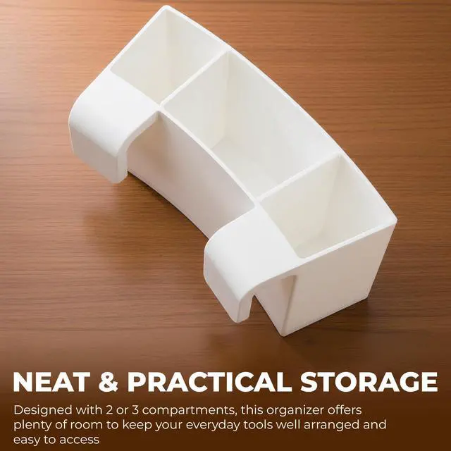 Alt view image 4 of 6 - Universal Pottery Wheel Tool Holder, Adjustable 3-Slot Organizer, 3D Printed Plastic Ceramic Accessory with Divided Tray, Easy-Clean White Tool Caddy for Potters, Studio Craft Storage
