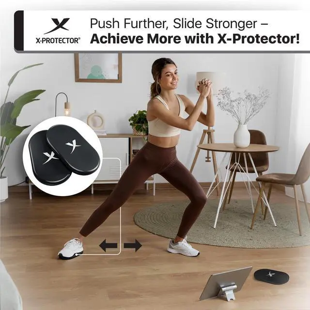 Alt view image 6 of 6 - Core Sliders for Working Out - 2 PCS - Double-Sided Exercise Sliders for Hard & Carpeted Floors - Gliders for Exercising! (Black & Grey)