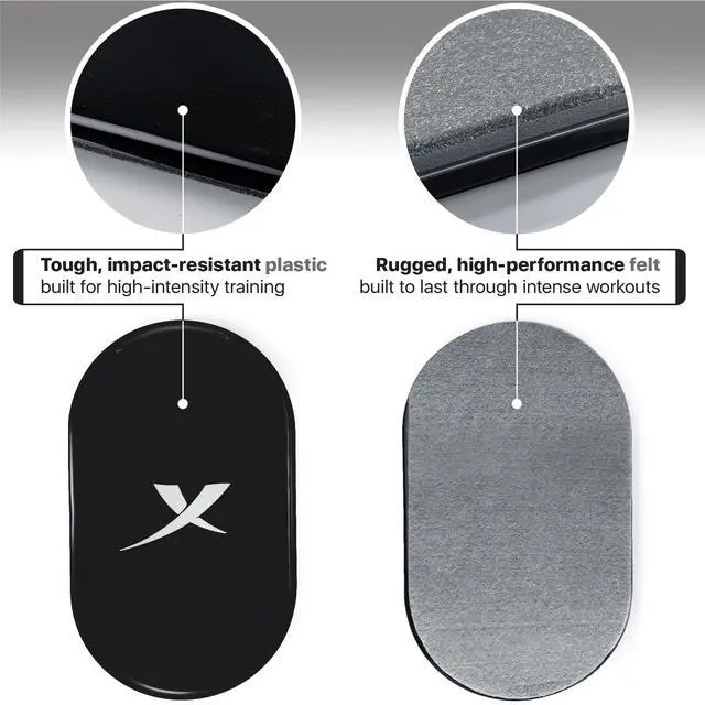 Alt view image 3 of 6 - Core Sliders for Working Out - 2 PCS - Double-Sided Exercise Sliders for Hard & Carpeted Floors - Gliders for Exercising! (Black & Grey)