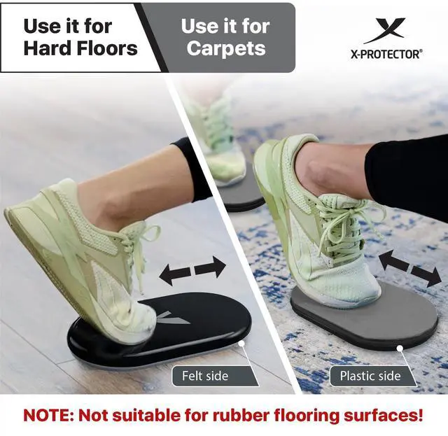 Alt view image 2 of 6 - Core Sliders for Working Out - 2 PCS - Double-Sided Exercise Sliders for Hard & Carpeted Floors - Gliders for Exercising! (Black & Grey)