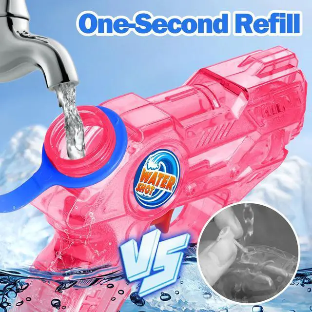 Alt view image 3 of 7 - Mini Water Gun for Kids Toddler- 4 Pack Small Water Guns 5-7M Long Range Super Water Soaker Squirts Blasters Gun, Outdoor Toy Water Summer Beach Pool Party Favors Bath Water Guns Toy for Girl Boy Kids