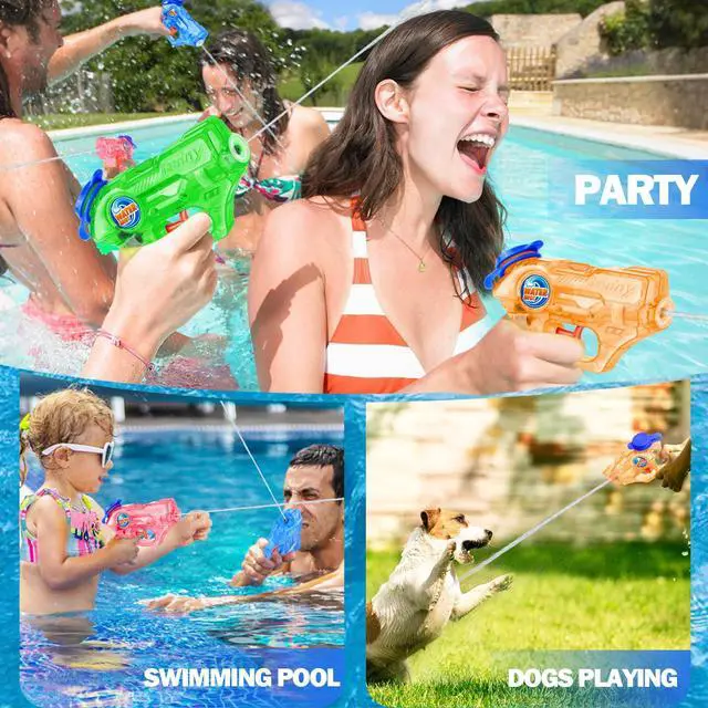 Alt view image 7 of 7 - Mini Water Gun for Kids Toddler- 4 Pack Small Water Guns 5-7M Long Range Super Water Soaker Squirts Blasters Gun, Outdoor Toy Water Summer Beach Pool Party Favors Bath Water Guns Toy for Girl Boy Kids
