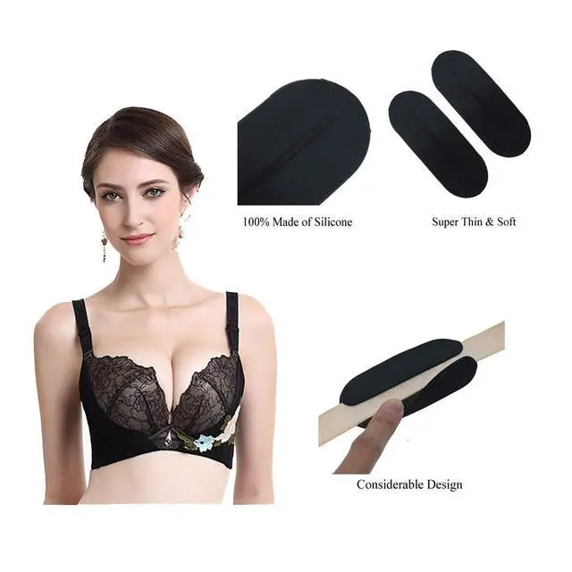 Alt view image 7 of 7 - Women's Soft Silicone Bra Strap Cushions Holder Non-Slip Shoulder Pads Ease Shoulder Discomfort with 4 Colors Comfort Shoulder White