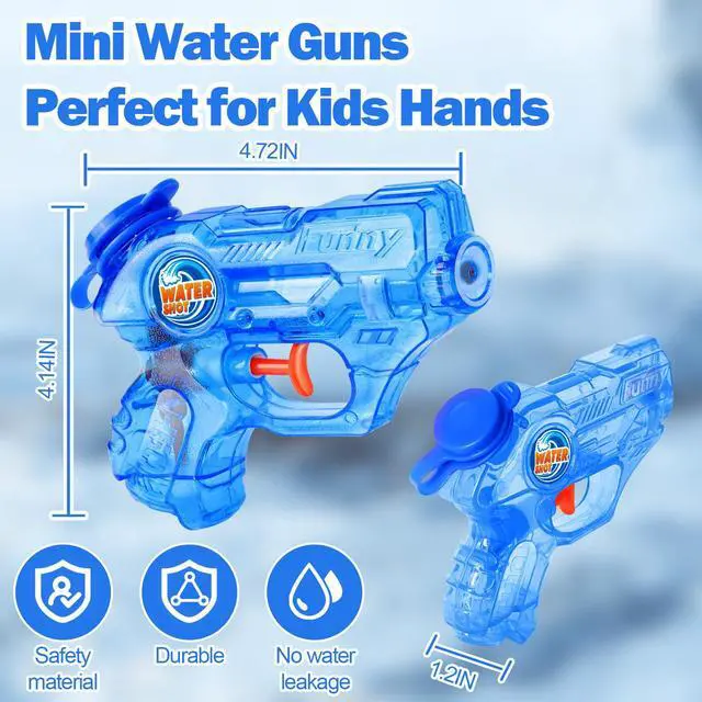 Alt view image 2 of 7 - Mini Water Gun for Kids Toddler- 4 Pack Small Water Guns 5-7M Long Range Super Water Soaker Squirts Blasters Gun, Outdoor Toy Water Summer Beach Pool Party Favors Bath Water Guns Toy for Girl Boy Kids