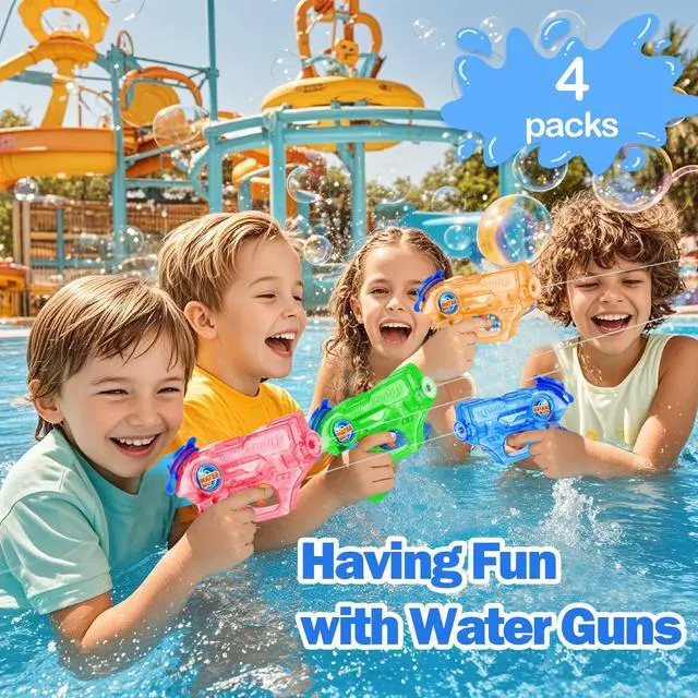 Alt view image 6 of 7 - Mini Water Gun for Kids Toddler- 4 Pack Small Water Guns 5-7M Long Range Super Water Soaker Squirts Blasters Gun, Outdoor Toy Water Summer Beach Pool Party Favors Bath Water Guns Toy for Girl Boy Kids