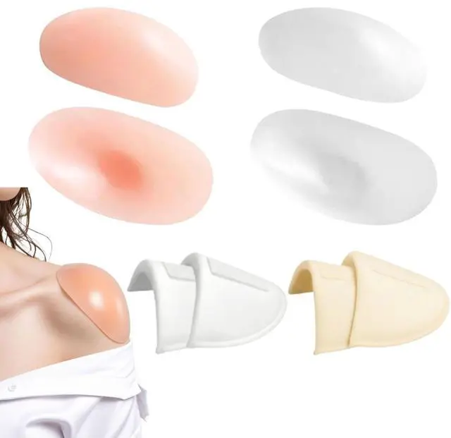 Main image of Shoulder Pads for Womens Clothing 2 Pack - Thick Foam and Velcro for Womens Clothing, Dresses - Removable Fashion Shoulder Pad, Beige and White