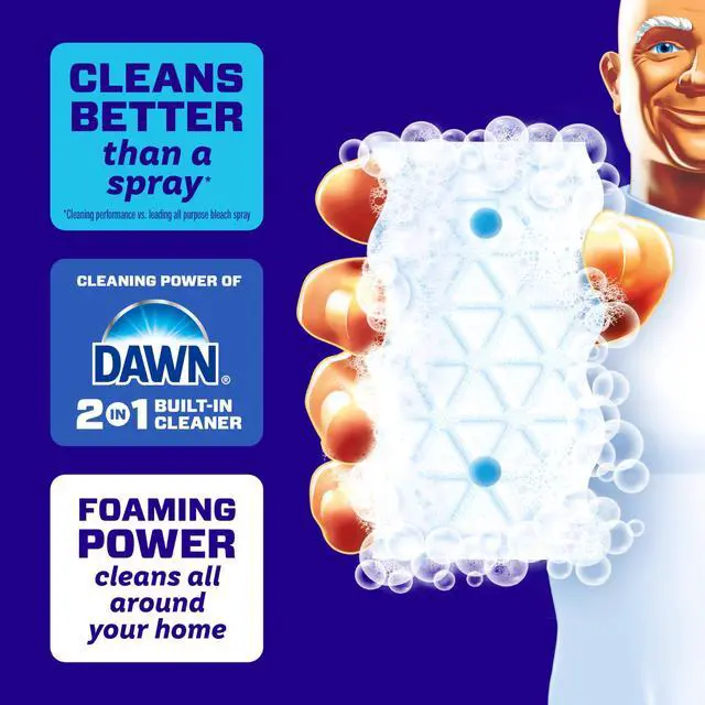 Alt view image 2 of 6 - Magic Eraser Foaming Sponge, All Purpose, Dawn Cleaning Power, Wall Cleaner, Sneaker Cleaner, Oven Cleaner, Kitchen, Bathroom, Shower Cleaning Supplies, Scrubber, Ultra Foamy, 7ct