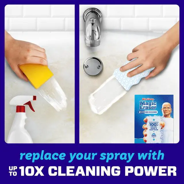 Alt view image 3 of 6 - Magic Eraser Foaming Sponge, All Purpose, Dawn Cleaning Power, Wall Cleaner, Sneaker Cleaner, Oven Cleaner, Kitchen, Bathroom, Shower Cleaning Supplies, Scrubber, Ultra Foamy, 7ct