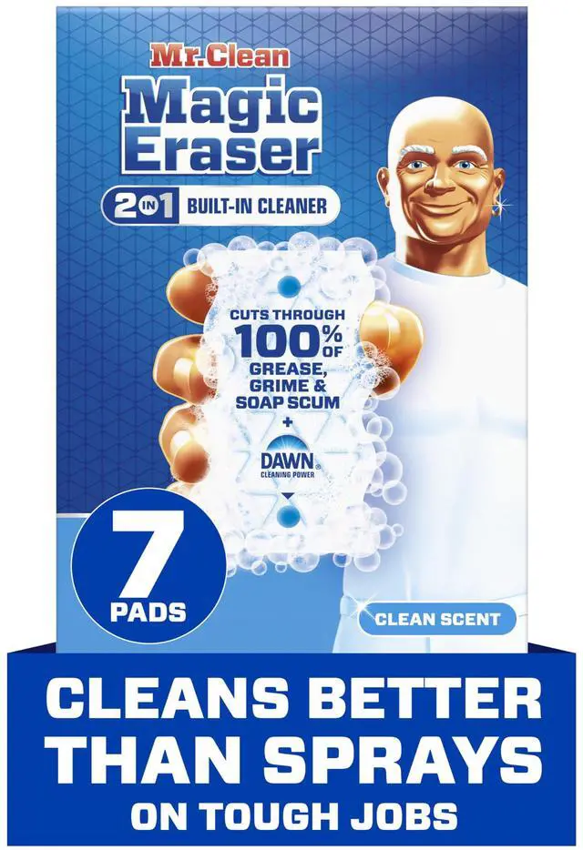 Main image of Magic Eraser Foaming Sponge, All Purpose, Dawn Cleaning Power, Wall Cleaner, Sneaker Cleaner, Oven Cleaner, Kitchen, Bathroom, Shower Cleaning Supplies, Scrubber, Ultra Foamy, 7ct