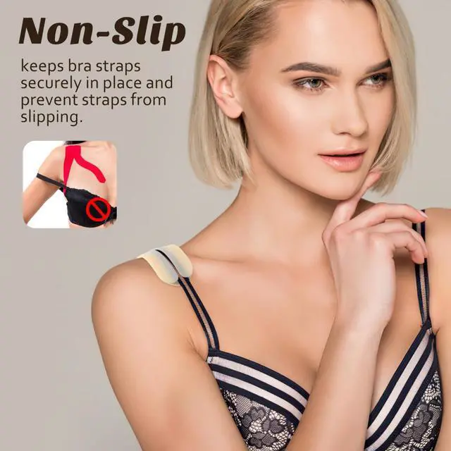 Alt view image 2 of 6 - 3 Pairs Bra Strap Cushions, Non-Slip Silicone Shoulder Pads for Women, Light Beige Pain Relief Protectors Prevent Indentations