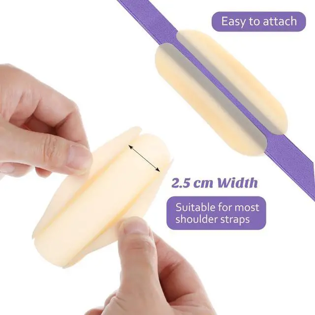 Alt view image 5 of 6 - 3 Pairs Bra Strap Cushions, Non-Slip Silicone Shoulder Pads for Women, Light Beige Pain Relief Protectors Prevent Indentations