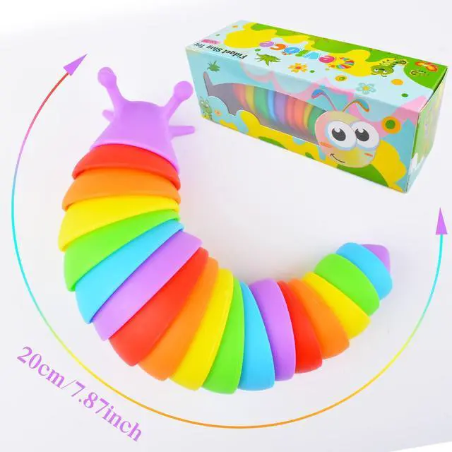 Alt view image 4 of 6 - Fidget Slug Toy 3Pcs Autism Sensory Toys for Autistic Children Airplane Car Travel Essential Toys Gifts for Kids Toddlers Girls Boys Slug Fidget Toys for Kid Adult Easter Basket Stuffers