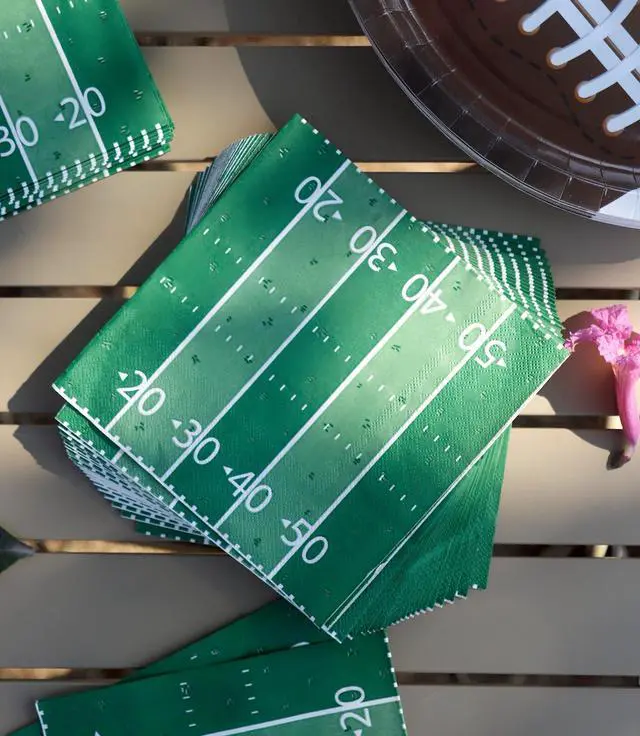 Alt view image 3 of 6 - 48PCS Football Plates and Npakins Party Supplies - Serves 24 - Football Decorations Decor Football Game Day Birthday Party Favor