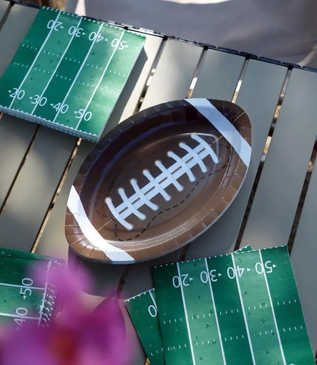 Alt view image 6 of 6 - 48PCS Football Plates and Npakins Party Supplies - Serves 24 - Football Decorations Decor Football Game Day Birthday Party Favor