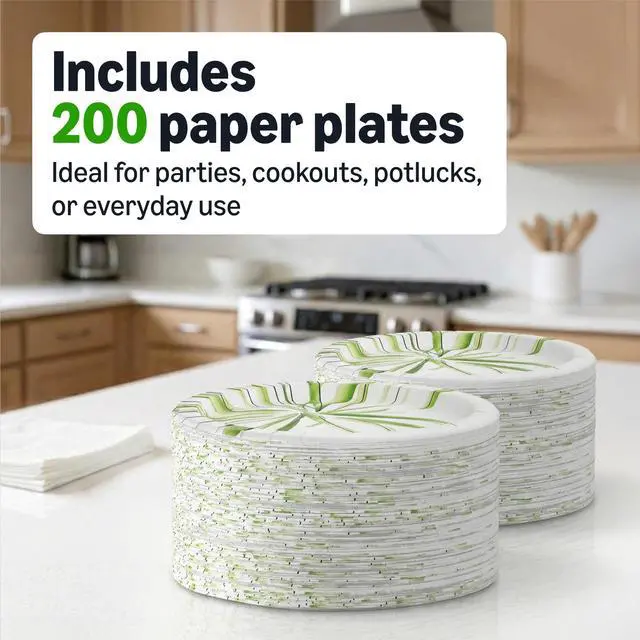Alt view image 5 of 6 - Everyday Paper Plates, 8.62 Inch, Disposable, 200 Count, Packaging May Vary