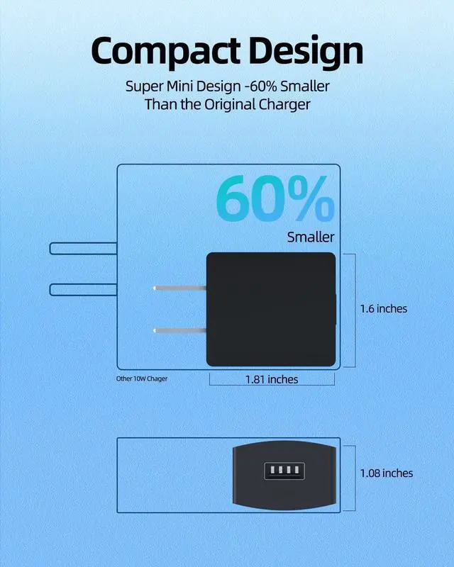 Alt view image 3 of 4 - 5V 2A Micro USB Charger Fit for Anker PowerCore 10000 20100 13000 26800 5000, Fit for PowerCore+ Mini 3350 10000, Redux Fusion 5000, Astro E1 5200mAh 15000, Redux II with 5Ft Power Supply Cord