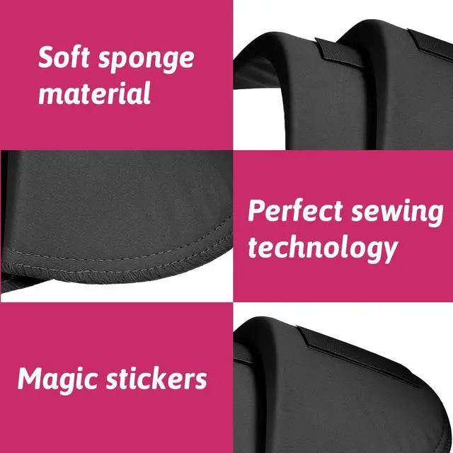 Alt view image 5 of 6 - 4 Pairs Shoulder Pads for Womens Clothing 15mm Thick Foam Shoulder Pad Breathable Sponge Pads for Sloping High Low Shoulders Suit, White & Black