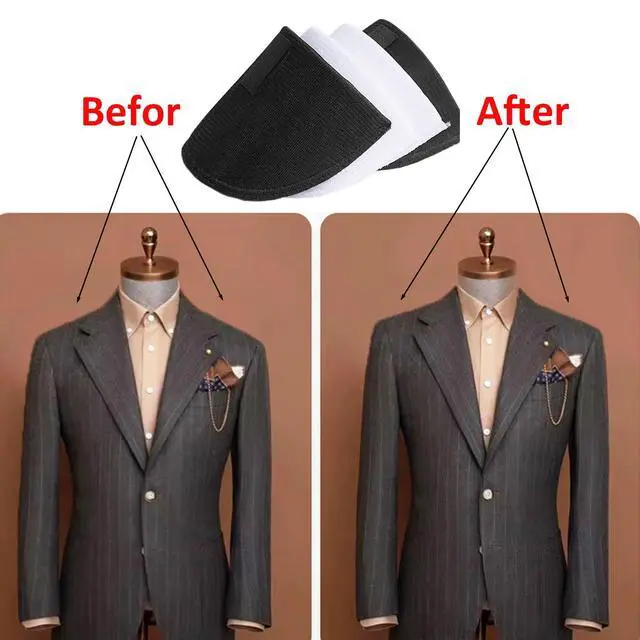 Alt view image 5 of 5 - 3 Pairs Shoulder Pads for Women Clothes,No-Sewing Required Anti-Slip Detachable Reusable Soft Sponge Shoulder Pads for Men Blazer Clothes Sewing Accessories