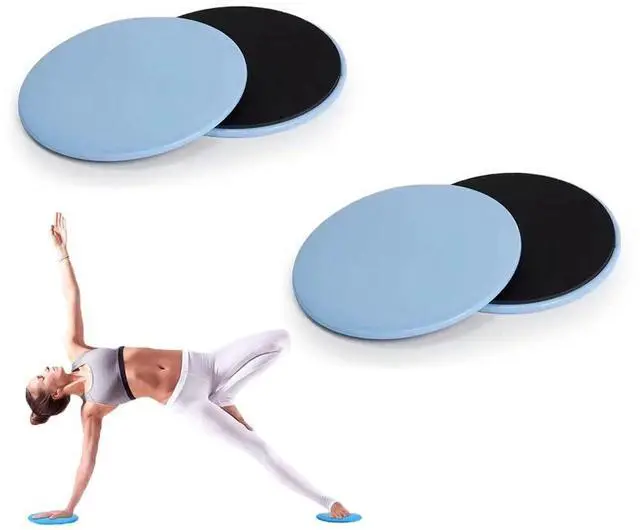 Main image of 4Pcs Dual Sided Gliding Discs Core Sliders Ultimate Core Ab Fitness Trainer. Leg Exercise Gear for Gym, Home, Yoga, Pilates | Strengthen Abdomen, Burn Fat, Improve Balance (Blue)