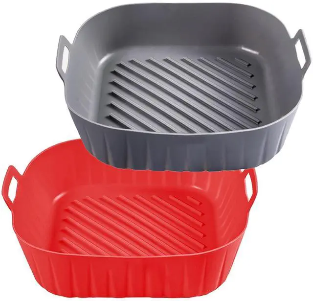 Main image of Silicone Liners Square for 8 to 8.5 inch Air Fryer, 2 Pcs Non-stick Food-grade Reusable Basket Baking Tray Airfryer Accessories