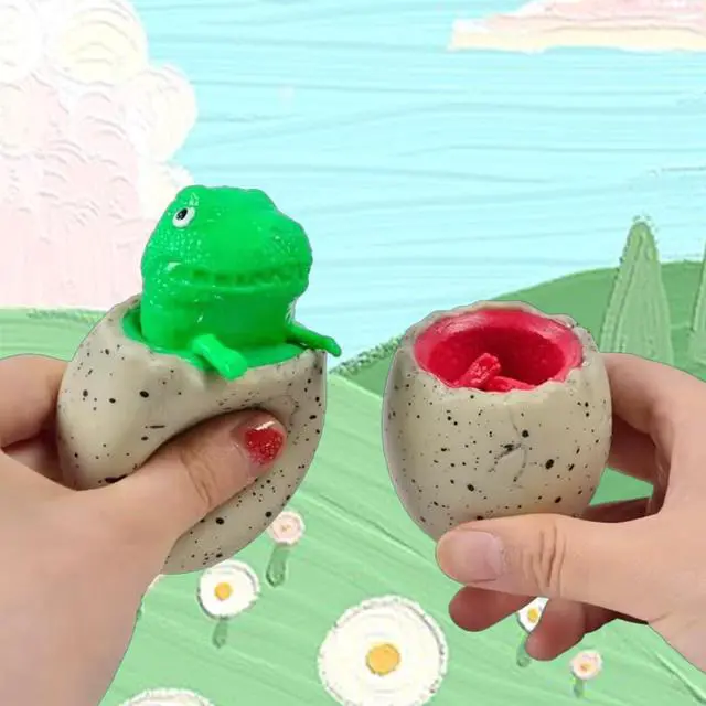 Alt view image 3 of 5 - 3 PCS Set Squeeze Toys Squishes Toy Decompression Colorful Evil Dinosaur Pop Out Eggs Squeeze Toys,Sensory Fidget Toys,Stress Relief for Kids & Adult Tricky Funny Novelty Toy