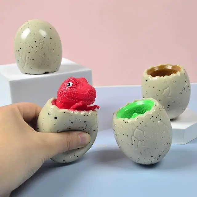 Alt view image 4 of 5 - 3 PCS Set Squeeze Toys Squishes Toy Decompression Colorful Evil Dinosaur Pop Out Eggs Squeeze Toys,Sensory Fidget Toys,Stress Relief for Kids & Adult Tricky Funny Novelty Toy