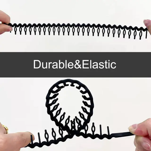 Alt view image 5 of 7 - 8 PCS Fashion No Slip Effortless Plastic Headbands with Teeth Comb Black Skinny Hair Accessories Bands for Women Men Teen Girls, Matte Black