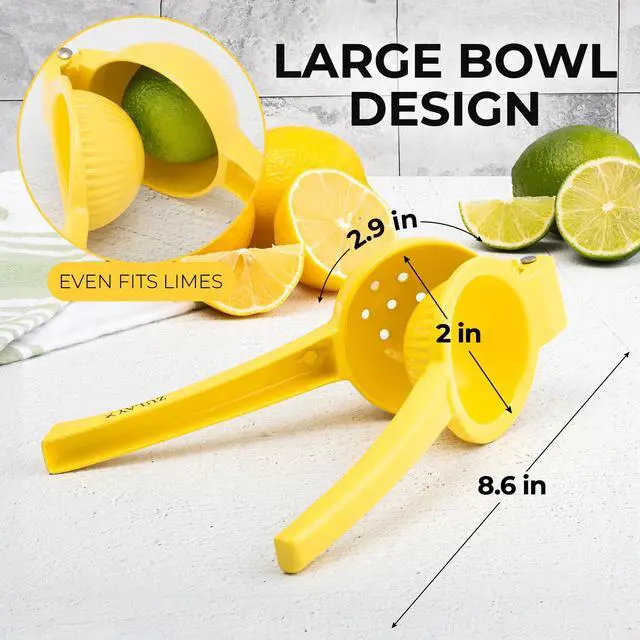 Alt view image 3 of 7 - Metal Lemon Squeezer - Handheld Lemon Juicer Squeezer - Easy to Use Citrus Juicer - Manual Press for Extracting the Most Juice Possible - Extracts Every Last Drop