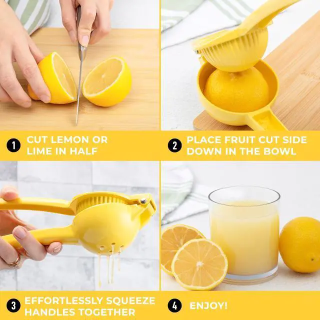 Alt view image 5 of 7 - Metal Lemon Squeezer - Handheld Lemon Juicer Squeezer - Easy to Use Citrus Juicer - Manual Press for Extracting the Most Juice Possible - Extracts Every Last Drop