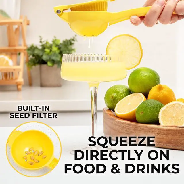 Alt view image 4 of 7 - Metal Lemon Squeezer - Handheld Lemon Juicer Squeezer - Easy to Use Citrus Juicer - Manual Press for Extracting the Most Juice Possible - Extracts Every Last Drop