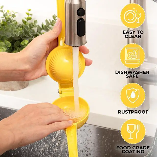 Alt view image 7 of 7 - Metal Lemon Squeezer - Handheld Lemon Juicer Squeezer - Easy to Use Citrus Juicer - Manual Press for Extracting the Most Juice Possible - Extracts Every Last Drop