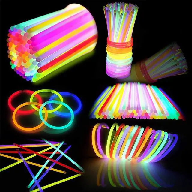 Alt view image 6 of 6 - 144 Pcs 8" Glow sticks Bulk Party Favors Pack, Neon Glow in the Dark Party Supplies, Light Up Necklaces and Bracelets with Connectors, Easter, Football, Birthday Decorations