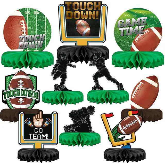 Main image of 10PCS Football Party Decorations Football Table Centerpiece Football Honeycomb Centerpieces Table Toppers for Football Birthday Party Football Game