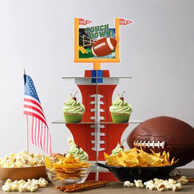 Alt view image 4 of 7 - Football Touchdown Cupcake Stand - for Football Theme Birthday & Tailgate Party, Football Party Decorations