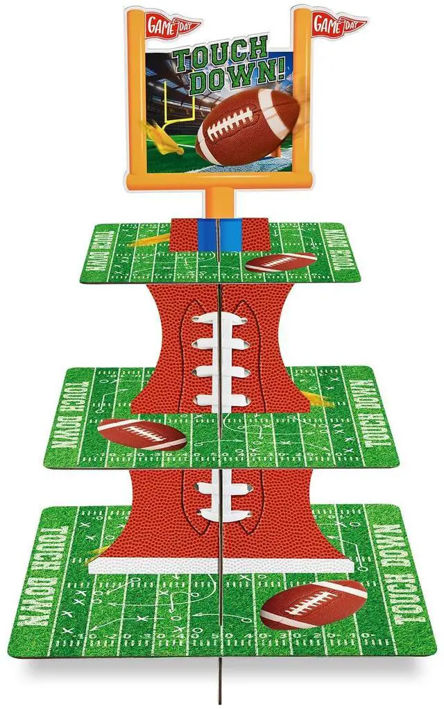 Main image of Football Touchdown Cupcake Stand - for Football Theme Birthday & Tailgate Party, Football Party Decorations