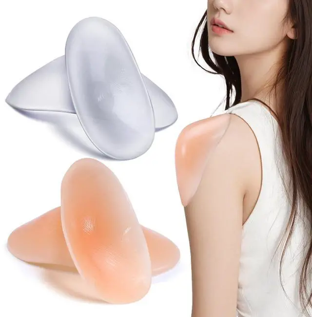 Main image of 2 Pairs Reusable Silicone Shoulder Pads, Removable Anti-Slip Shoulder Pads for Womens Clothing, Washable Self Adhesive Shoulder Push-Up Pads Men (2)