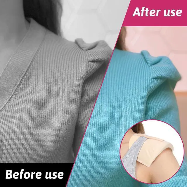 Alt view image 6 of 7 - 4 Pairs Shoulder Pads for Womens Clothing 15mm Thick Foam Shoulder Pad Breathable Sponge Pads for Sloping High Low Shoulders Suit, White & Skin Color