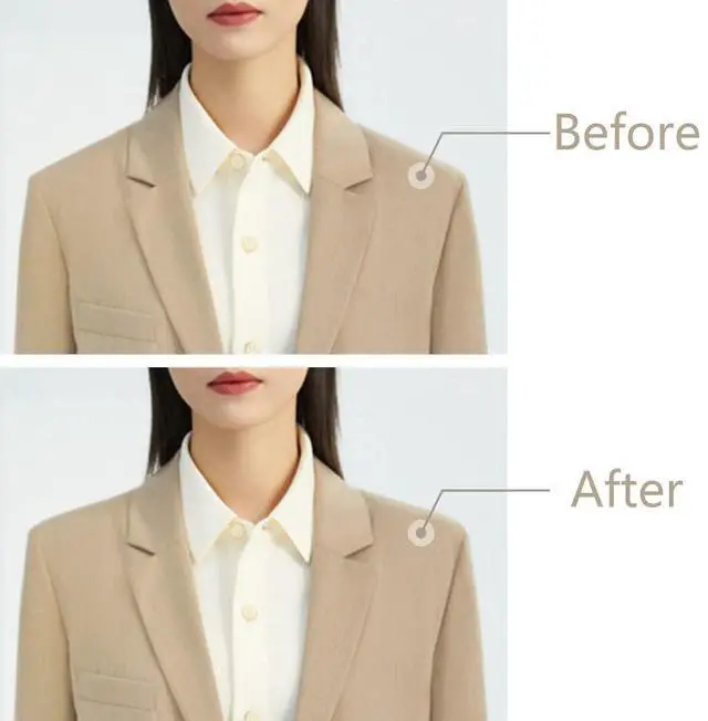 Alt view image 6 of 7 - 4 Pairs White Covered Set-in Shoulder Pads 1.8cm Thickening Sewing Foam Pads for Blazer Suit Coat Jacket Clothes