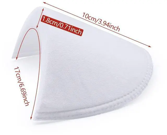 Alt view image 3 of 7 - 4 Pairs White Covered Set-in Shoulder Pads 1.8cm Thickening Sewing Foam Pads for Blazer Suit Coat Jacket Clothes
