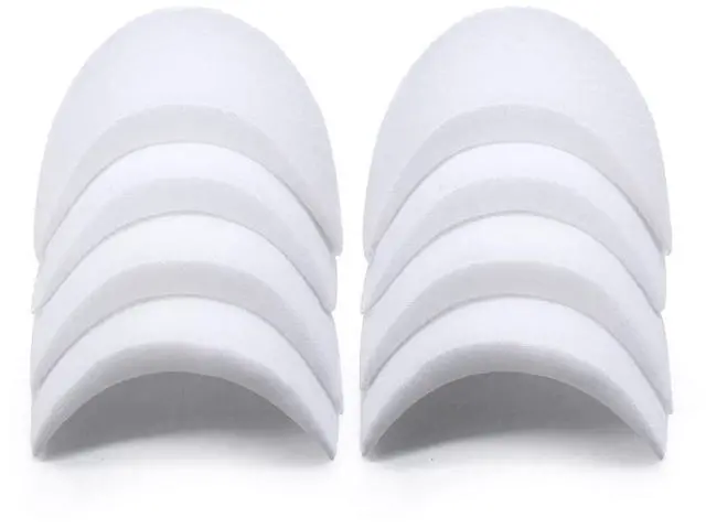 Alt view image 4 of 7 - 4 Pairs White Covered Set-in Shoulder Pads 1.8cm Thickening Sewing Foam Pads for Blazer Suit Coat Jacket Clothes